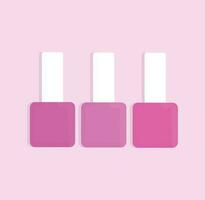 Pink Shades Nail Polish Set vector
