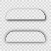Dark realistic shadow. Set of two rectangles with rounded corners shadows isolated on background. Vector illustration.