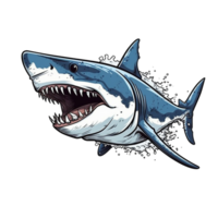 Cartoon Shark no background image applicable to any context perfect for print on demand merchandise png