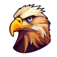 Cartoon Bald Eagle No Background Image Applicable to Any Context Great for Print On Demand Merchandise png