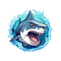 dessin animé requin non Contexte image en vigueur à tout le contexte parfait pour impression sur demande marchandise png