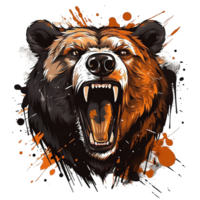 Grizzly Bear No Background Image Applicable to any context Perfect for Print on Demand Merchandise png