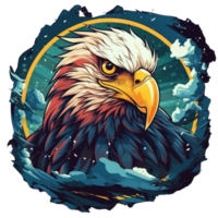 Cartoon Bald Eagle No Background Image Applicable to Any Context Great for Print On Demand Merchandise png