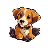 Cute Puppy Dog No Background Logo  Applicable to any Context Great for Print On Demand png