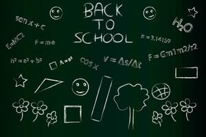 Wallpaper in concept of back to school with formulas and geometric figures vector