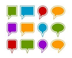 Set talk bubbles speech vector. Blank empty bubble icon design elements. Chat on line symbol template. Collection dialogue balloon stickers silhouette. vector