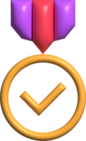 3d rendered medal reward rating rank verified quality badge icon png