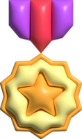 3d rendu médaille récompense évaluation rang vérifié qualité badge icône png