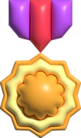 3d rendered medal reward rating rank verified quality badge icon png