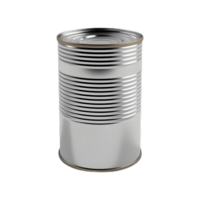 One closed tin can isolated on transparent background png