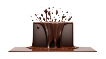 chocola plons met podium, mockup achtergrond voor melk Product Scherm png