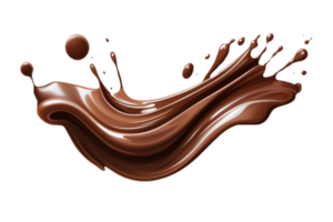 chocolate líquido espirrando em uma transparente fundo png