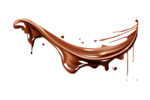 chocolate líquido fluindo em uma transparente fundo png