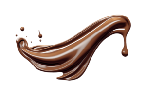 Chocolat liquide écoulement sur une transparent Contexte png