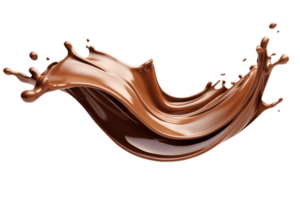 Chocolat liquide éclabousser sur une transparent Contexte png