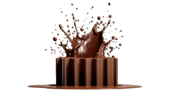 Chocolate splash with podium, mockup background for milk product display, 3d rendering. png