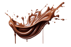 Chocolat liquide éclabousser sur une transparent Contexte png