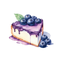 arándano tarta de queso acuarela ilustración png