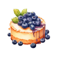 Blaubeere Käsekuchen Aquarell Illustration png