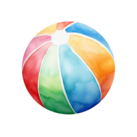 watercolor beach ball on transparent background png