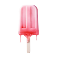 rosado hielo crema paleta de hielo en un palo en un blanco antecedentes png