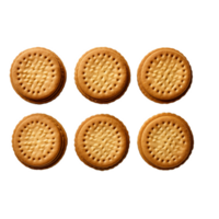 une ensemble de six des biscuits sur une transparent Contexte png
