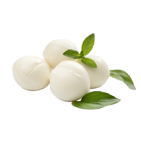 mozzarella cheese with basil leaves on transparent background png