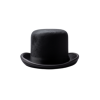 a bowler black top hat on a transparent background png