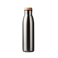 thermos bottle with wooden lid on transparent background png