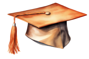 a watercolor graduation cap with a tassel on it png