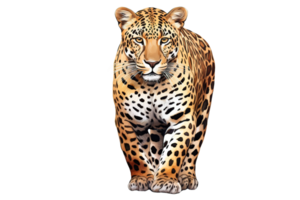 uma aguarela leopardo em transparente fundo png