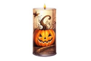 vela de halloween aquarela png