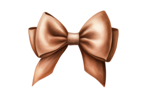 a watercolor brown bow on a transparent background png