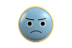 3d triste face ícone png