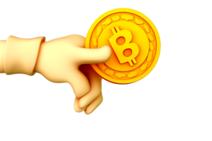 main bitcoin en portant une bitcoin png