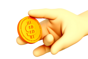 Hand Bitcoin halten ein Bitcoin 3d Rendern png