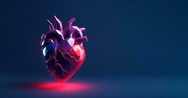 3d representación de un humano corazón foto