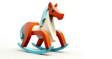 3d toy rocking horse is shown on a white background photo