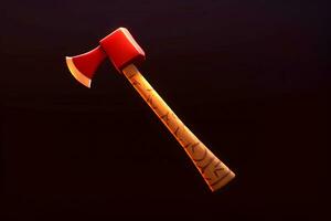 3d  axe is shown on a dark background photo