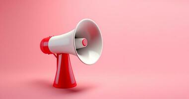 3d colorful megaphone on a white background photo