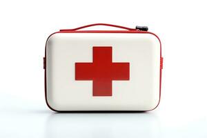 3d  first aid kit icon on white background photo