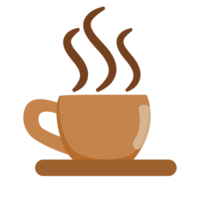 Brown coffee cup flat design on transparent background png