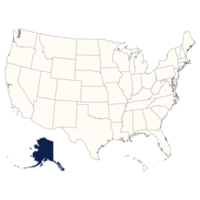 alaska Karta med Färg översikt. USA Karta png
