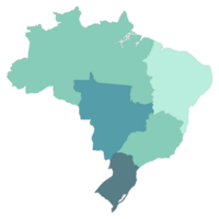 Brasilien Karte mit administrative Regionen. Latein Karte. Brasilianer Karte. png