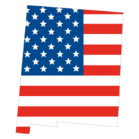 nieuw Mexico kaart met Verenigde Staten van Amerika vlag. Verenigde Staten van Amerika kaart png