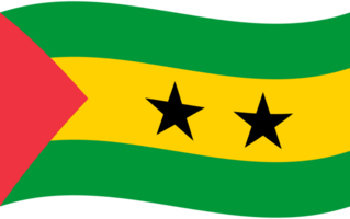 Sao Tome and Principe flag wave. Flag of Sao Tome and Principe png