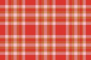 Plaid background, check seamless pattern in red. Vector fabric texture for textile print, wrapping paper, gift card or wallpaper.