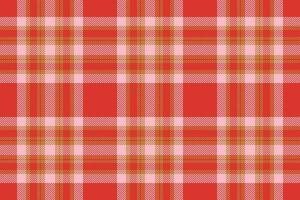 Plaid background, check seamless pattern in red. Vector fabric texture for textile print, wrapping paper, gift card or wallpaper.