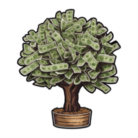 dinero árbol ilustración, dinero finanzas, dinero ahorro. png