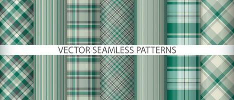 Set plaid fabric check. Vector texture background. Textile tartan pattern seamless.